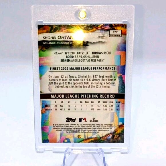 2024 Topps Finest - Uncommon Shohei Ohtani #177 - Picture 5 of 5